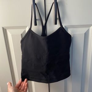 black crop gym tank top